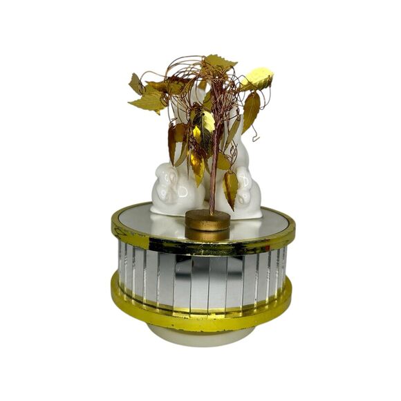 Vintage Enesco Unicorn Music Box: Mirrored Piano Base - Picture 3 of 5